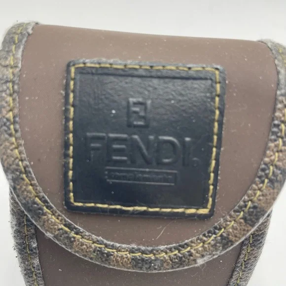 LOW START Fendi cigarette case Brown and Black Leather Case